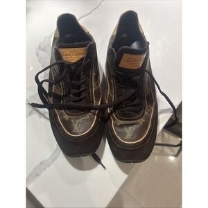 louis vuitton men sneakers brown Vintage monogram leather Suede Size 10